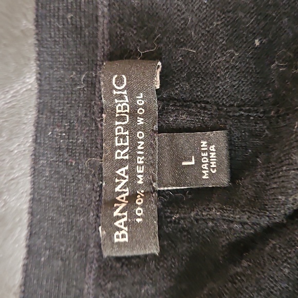 Banana Republic Womens Black 100% Merino Wool Cardigan Size L Office Career - Picture 5 of 9